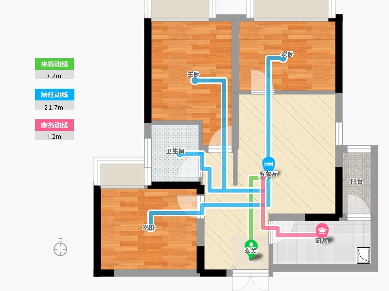 四川省-成都市-雄飞生活广场-56.78-户型库-动静线