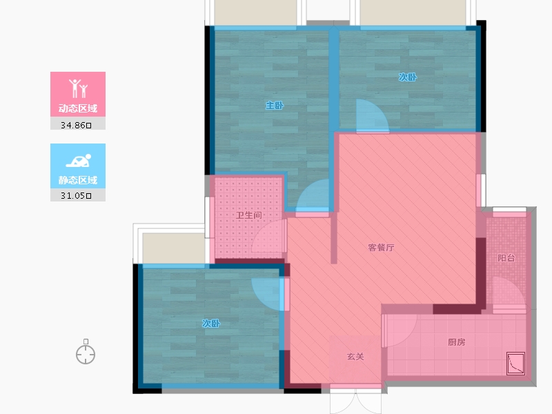 四川省-成都市-雄飞生活广场-56.78-户型库-动静分区