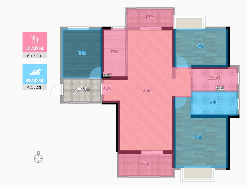 广东省-广州市-碧桂园海湾1号-95.00-户型库-动静分区