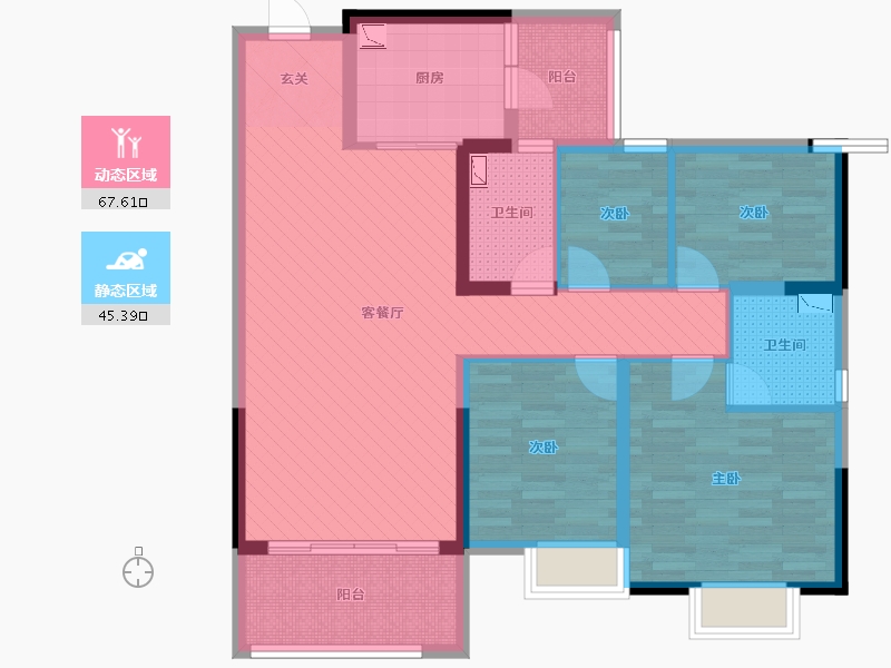 广东省-云浮市-筠州花园二区-99.23-户型库-动静分区