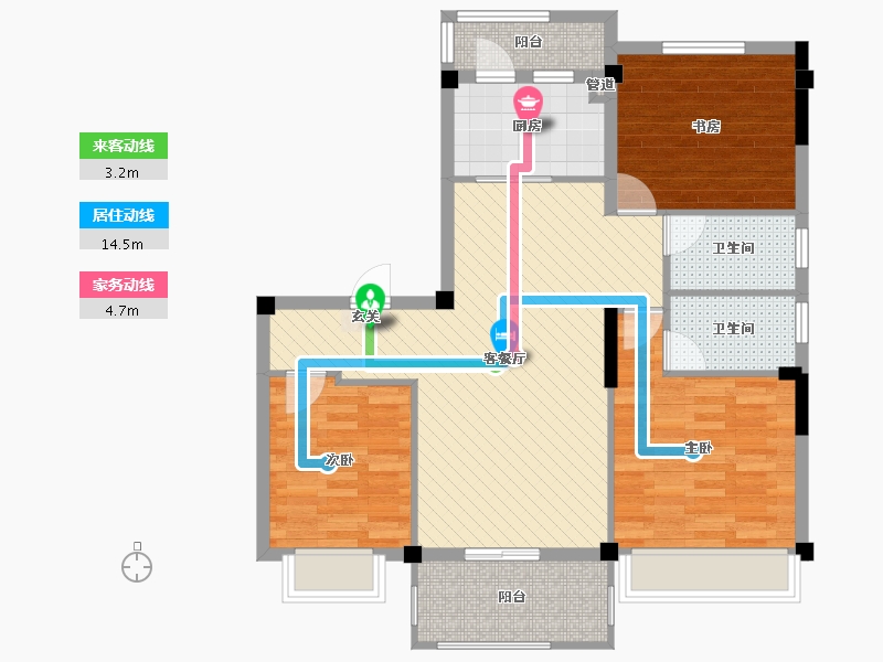 湖北省-荆门市-钟祥碧桂园-87.39-户型库-动静线