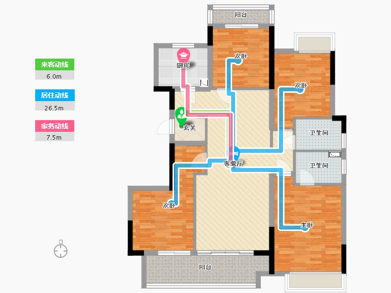 广东省-梅州市-保利江南和府-110.63-户型库-动静线