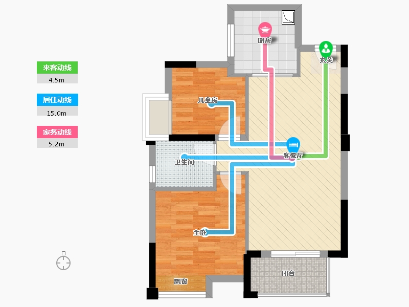 湖北省-武汉市-庭瑞新汉口-55.92-户型库-动静线