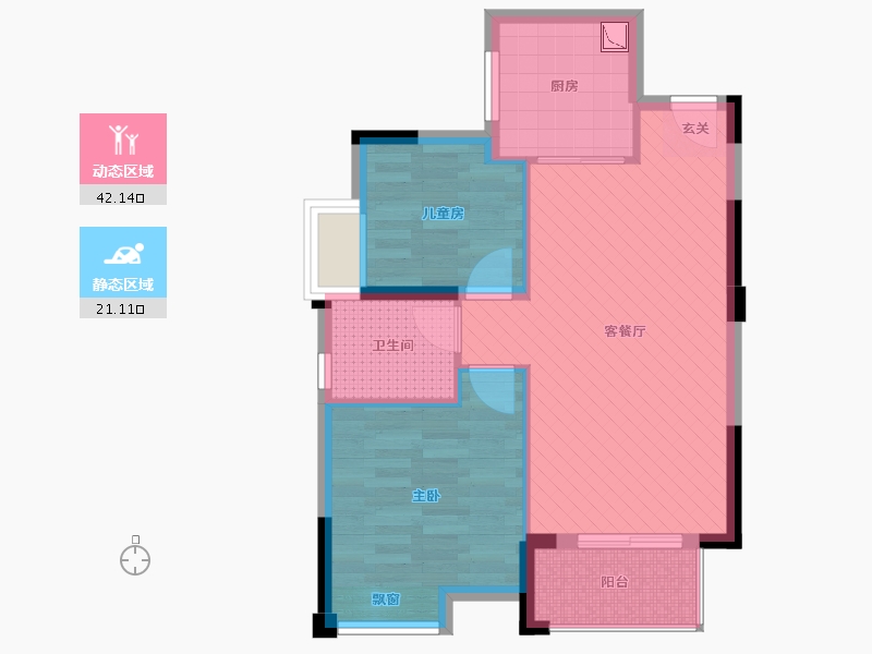 湖北省-武汉市-庭瑞新汉口-55.92-户型库-动静分区