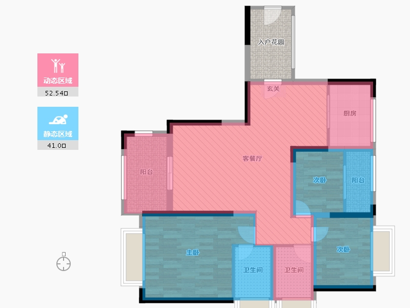 河南省-郑州市-瀚宇天悦湾-87.30-户型库-动静分区