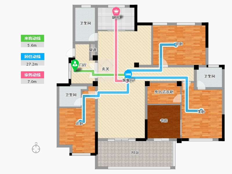 浙江省-嘉兴市-御品公馆-176.83-户型库-动静线