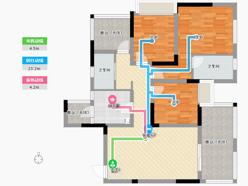 重庆-重庆市-凰城御府-92.96-户型库-动静线