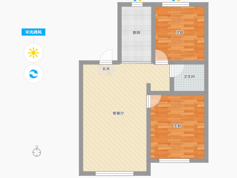 内蒙古自治区-赤峰市-百合国际-61.91-户型库-采光通风