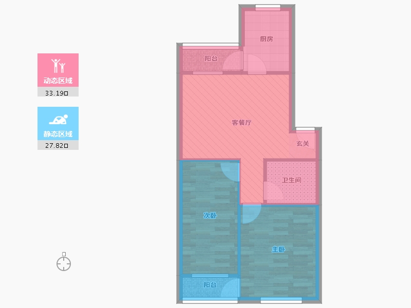 天津-天津市-堤北里-54.01-户型库-动静分区