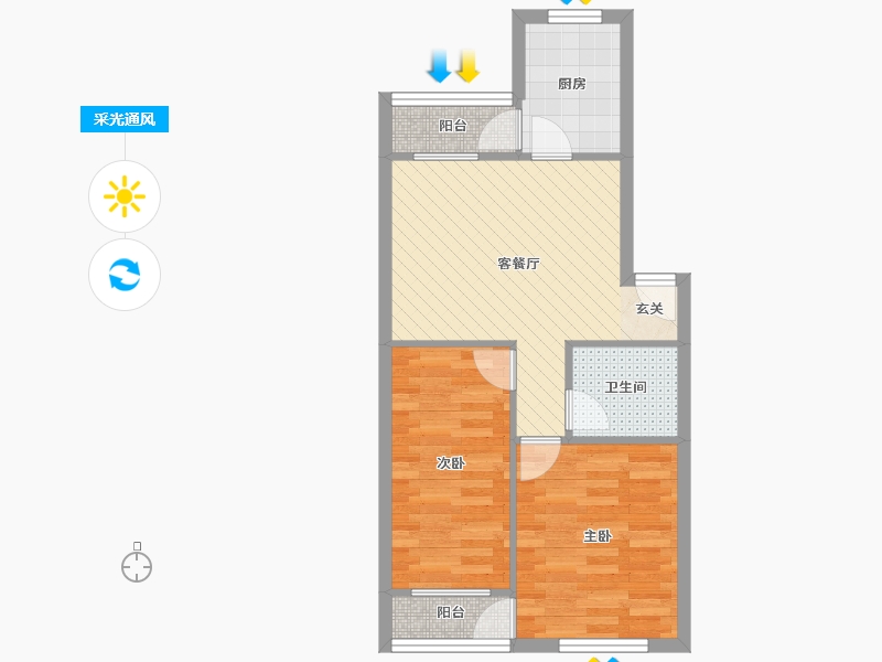 天津-天津市-堤北里-54.01-户型库-采光通风