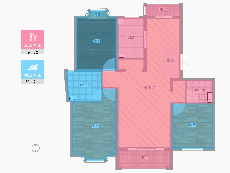 江苏省-苏州市-培江园-125.00-户型库-动静分区