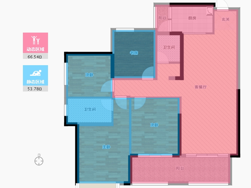 四川省-成都市-金都华庭-105.13-户型库-动静分区