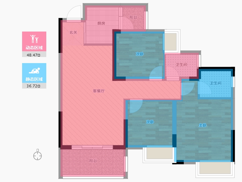 四川省-南充市-中虹国际-73.51-户型库-动静分区