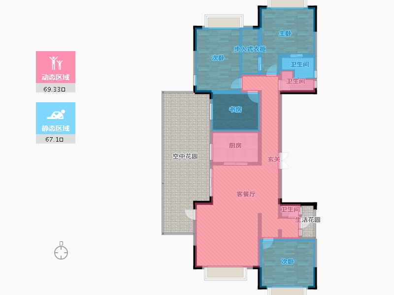 贵州省-黔西南布依族苗族自治州-明浩春天里-153.67-户型库-动静分区