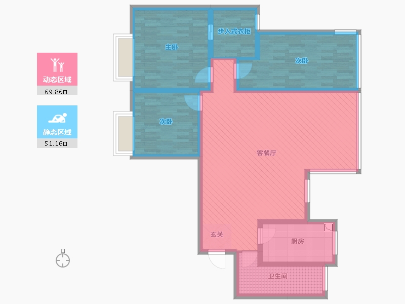 湖北省-潜江市-锦绣潜城-107.51-户型库-动静分区