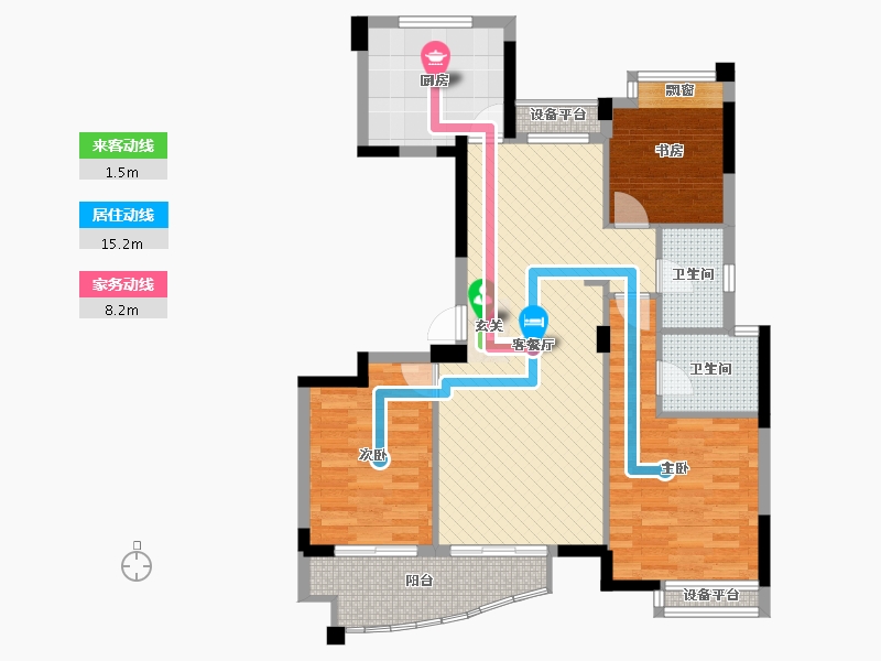 浙江省-杭州市-海兴雅苑-91.72-户型库-动静线