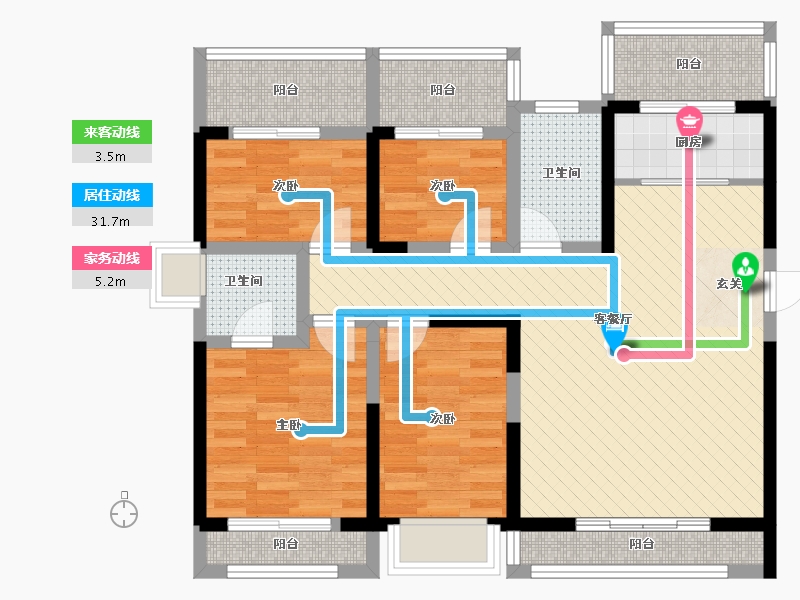 河南省-焦作市-海德公园-88.32-户型库-动静线