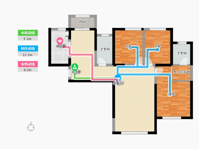 陕西省-西安市-华安紫竹院-91.36-户型库-动静线