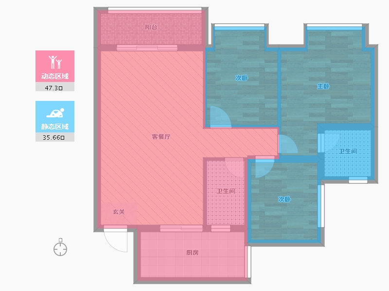 四川省-宜宾市-华彩城-72.32-户型库-动静分区