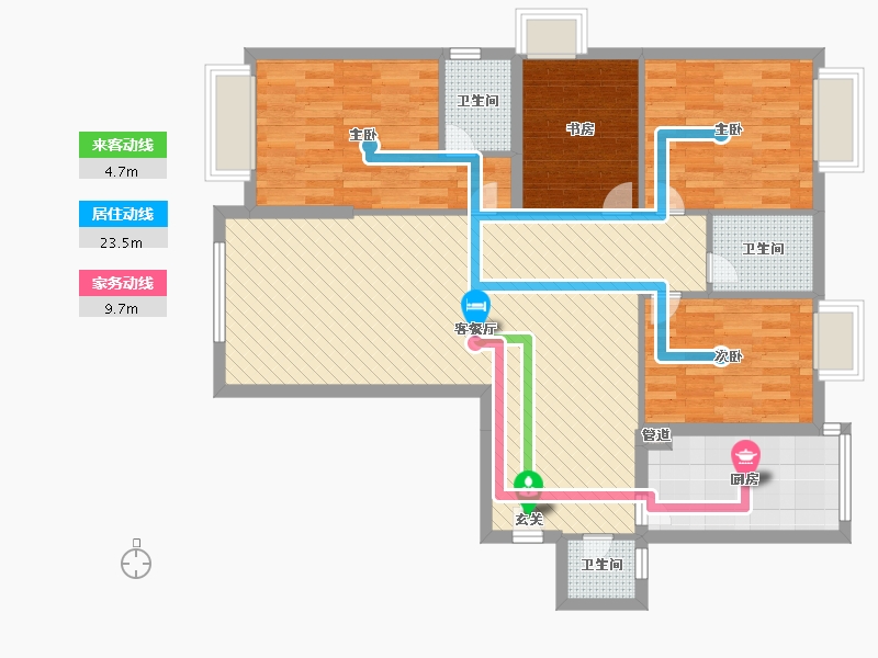 湖北省-襄阳市-连山鼎府-104.00-户型库-动静线