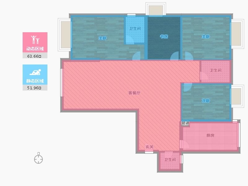 湖北省-襄阳市-连山鼎府-104.00-户型库-动静分区