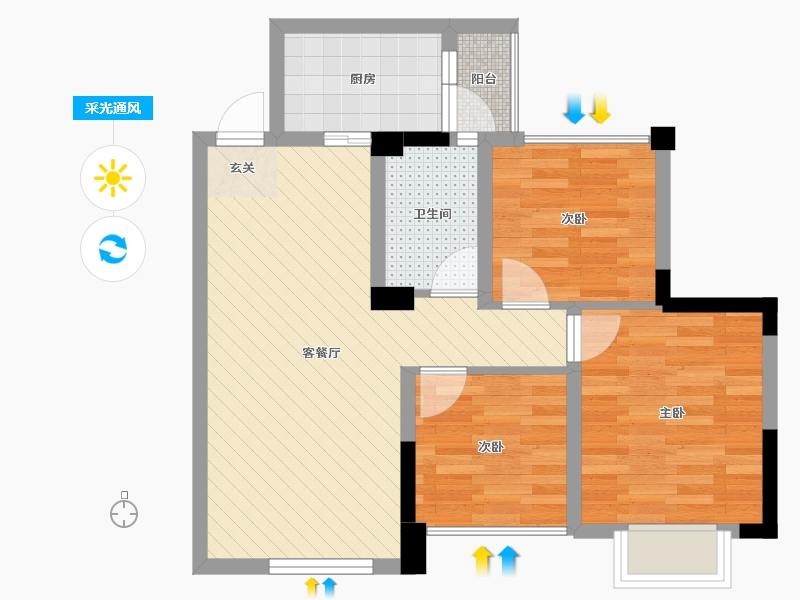 四川省-成都市-汀兰湾-59.09-户型库-采光通风