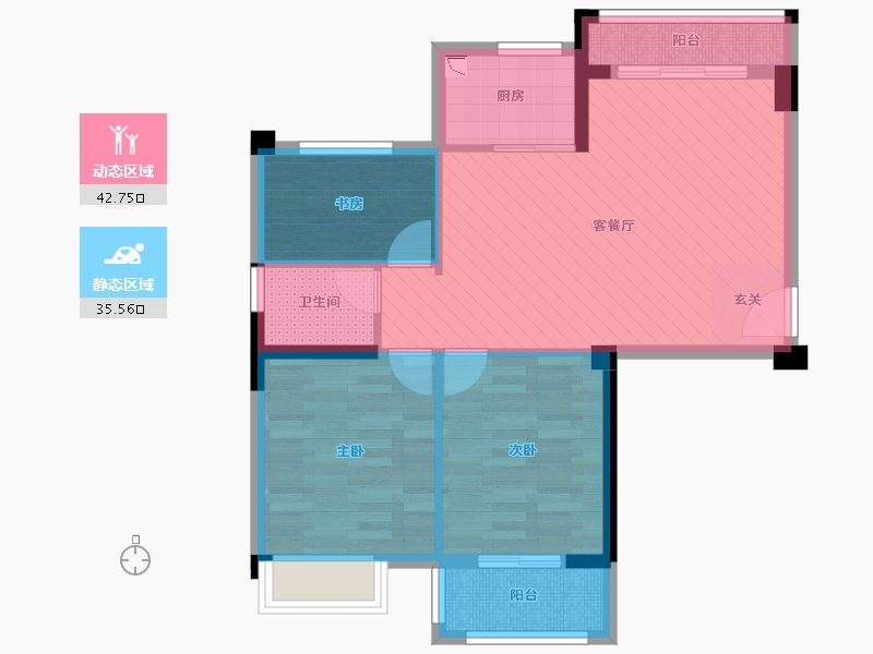 福建省-三明市-天瑞花园-68.89-户型库-动静分区