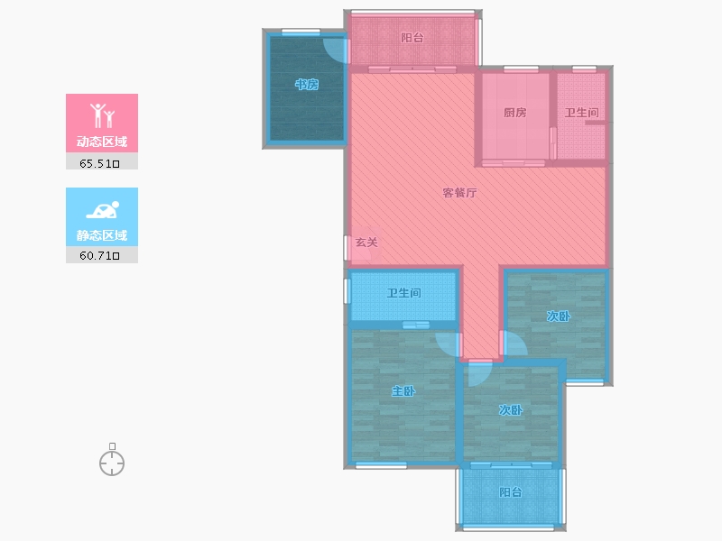 湖南省-湘潭市-霞光山庄北苑-109.30-户型库-动静分区