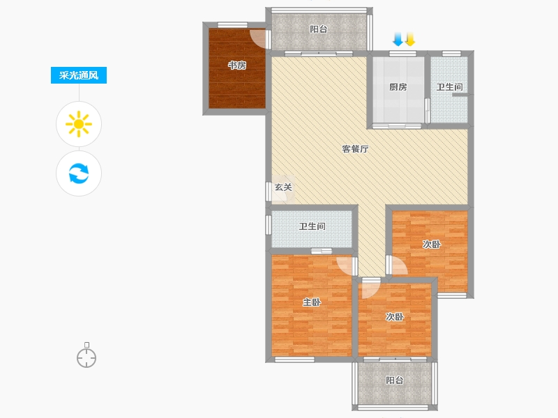 湖南省-湘潭市-霞光山庄北苑-109.30-户型库-采光通风