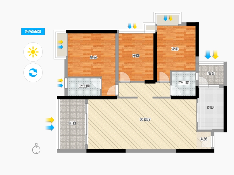 广东省-清远市-广英花园-101.53-户型库-采光通风