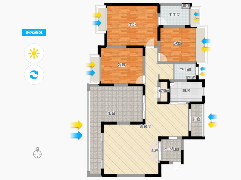 广东省-东莞市-新世纪上河居-129.16-户型库-采光通风