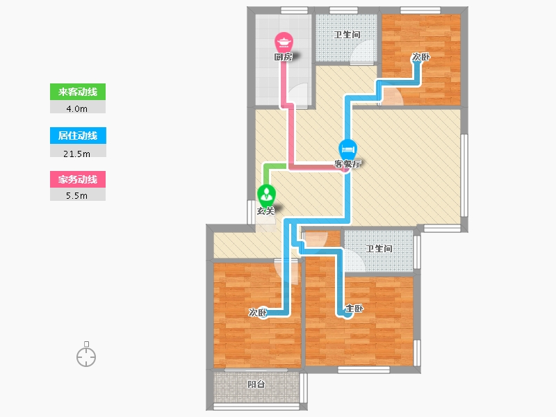 山东省-青岛市-东山峰景-75.18-户型库-动静线