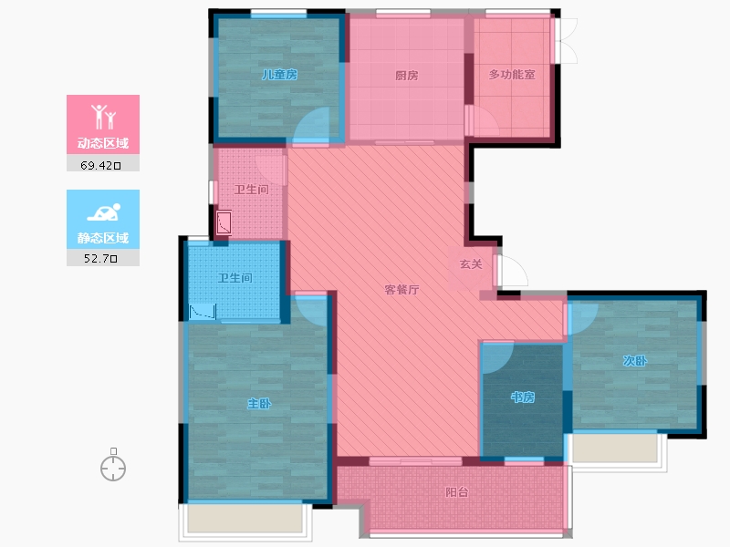 湖南省-常德市-蓉国新赋-107.16-户型库-动静分区