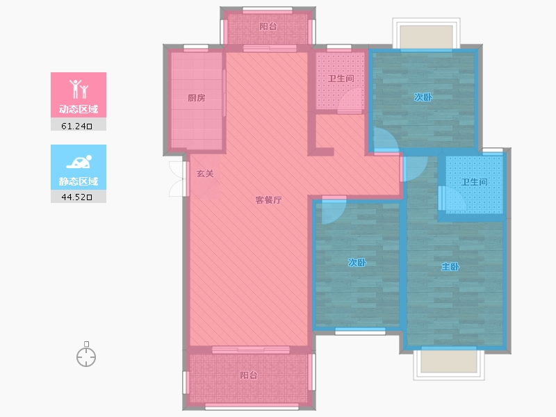 江西省-赣州市-崇裕大观-91.45-户型库-动静分区