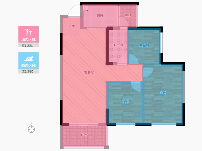 广西壮族自治区-桂林市-华润中央公园-75.07-户型库-动静分区