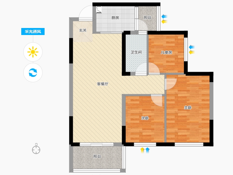 广西壮族自治区-桂林市-华润中央公园-75.07-户型库-采光通风