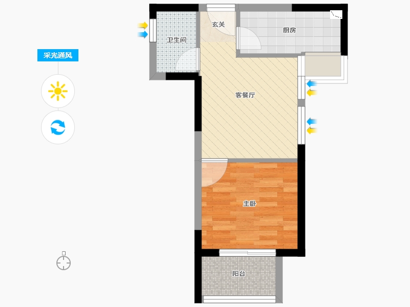 江苏省-徐州市-鱼先生社区-35.54-户型库-采光通风