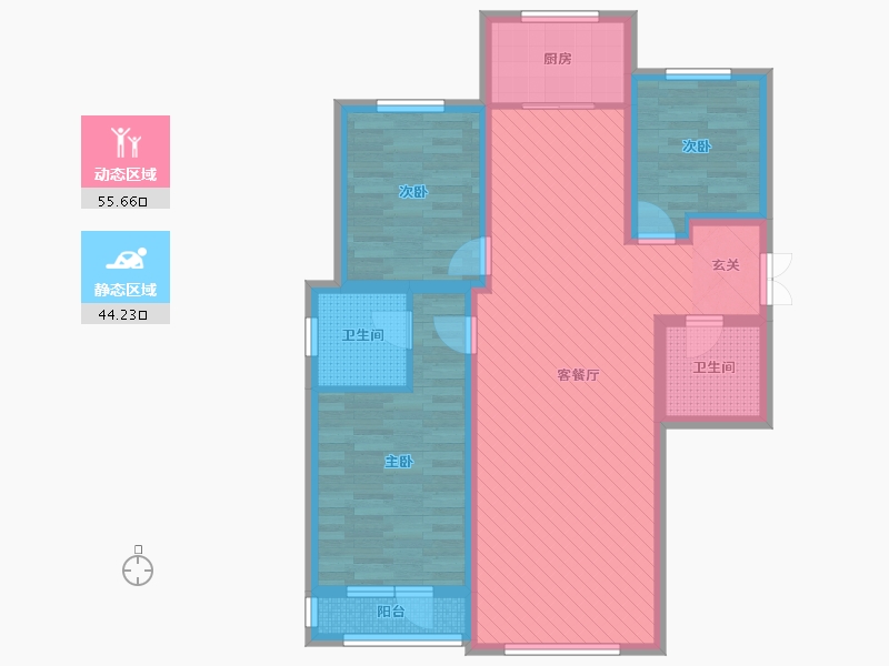 青海省-西宁市-萨尔斯堡-87.31-户型库-动静分区