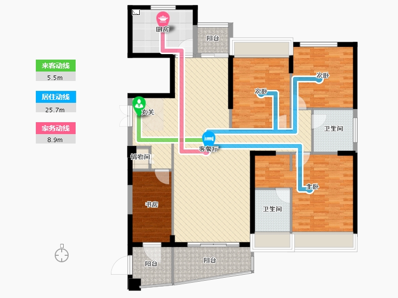 海南省-海口市-枫丹白露-131.60-户型库-动静线