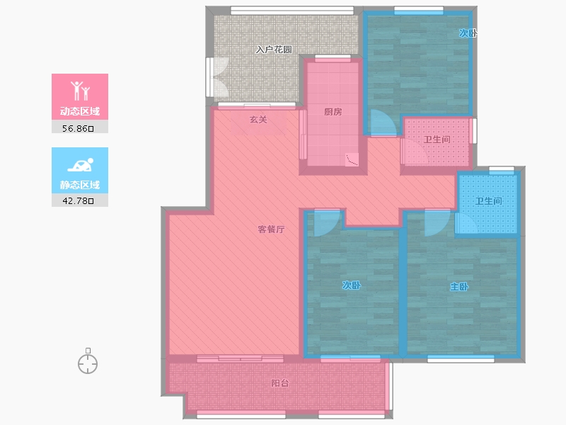 安徽省-滁州市-凤都名门-95.91-户型库-动静分区