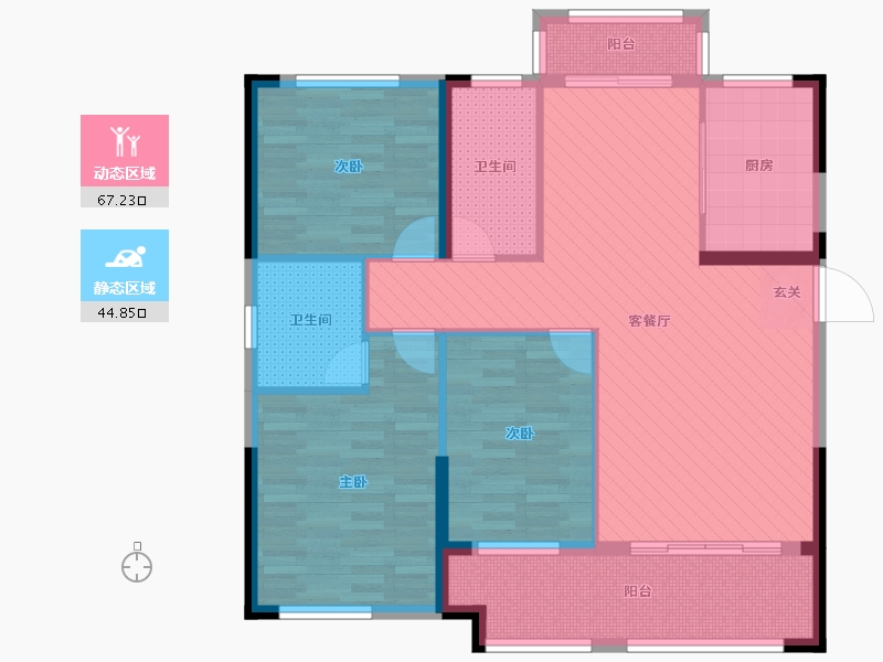 湖北省-黄石市-太阳城-99.43-户型库-动静分区