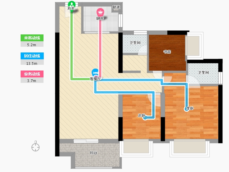 湖南省-长沙市-宁邦广场-62.76-户型库-动静线