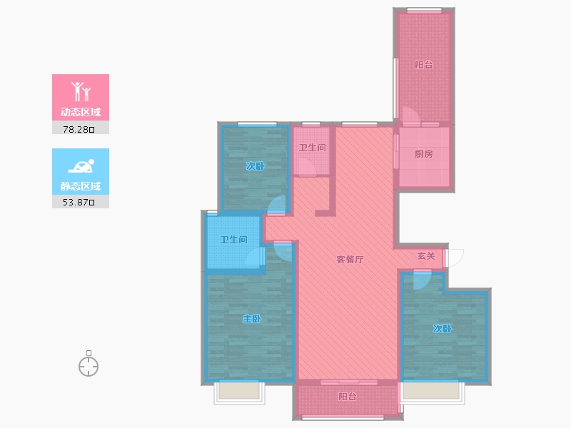 河南省-济源市-沁园春天B区-115.20-户型库-动静分区