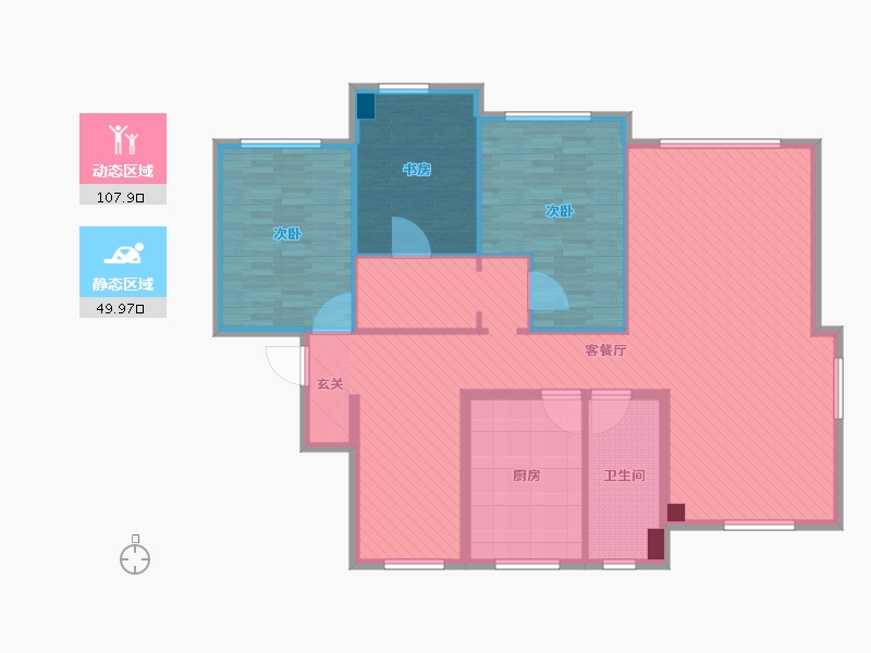 辽宁省-大连市-东港第-144.00-户型库-动静分区