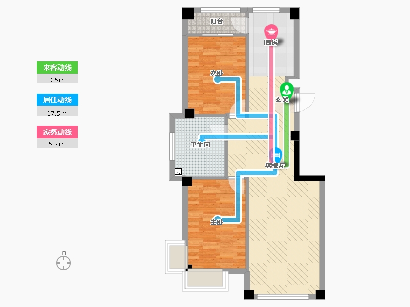 吉林省-延边朝鲜族自治州-辉远小区-70.98-户型库-动静线