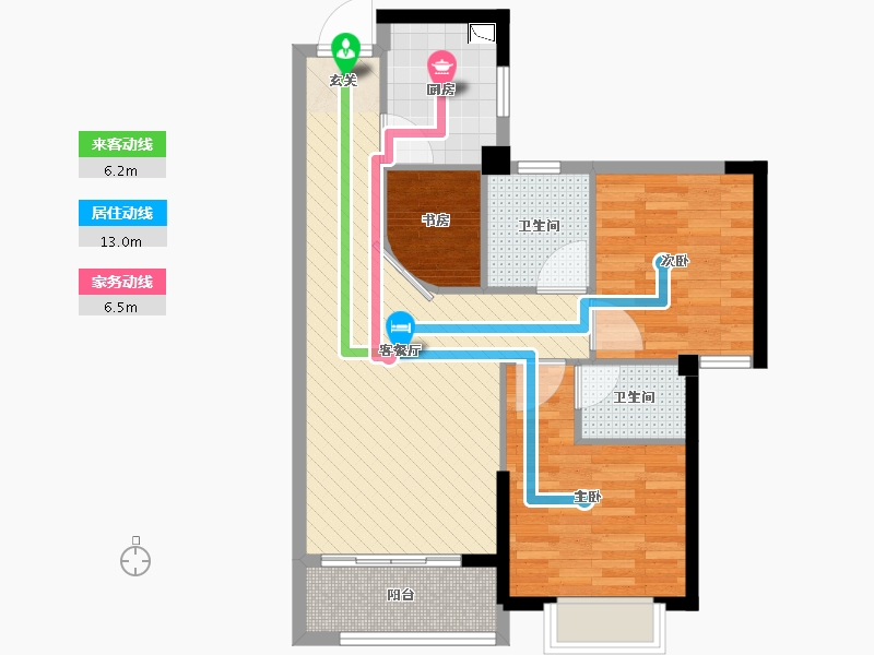 福建省-宁德市-碧桂园-69.60-户型库-动静线