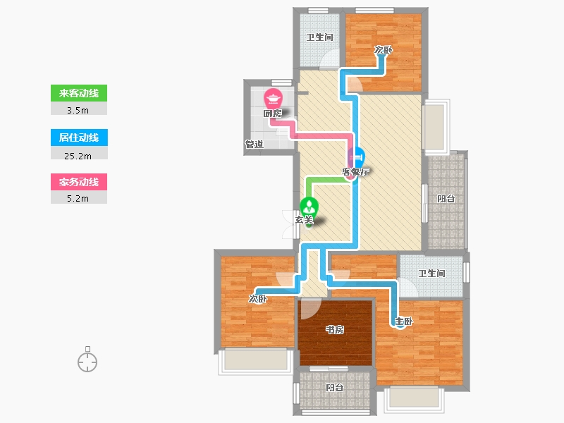 浙江省-杭州市-海德公园-95.47-户型库-动静线