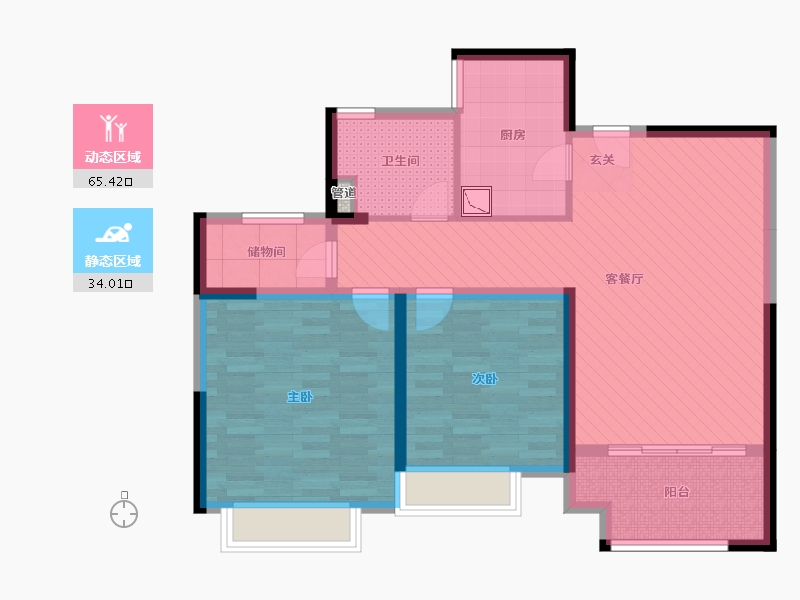 江苏省-苏州市-绿地21新城-88.00-户型库-动静分区