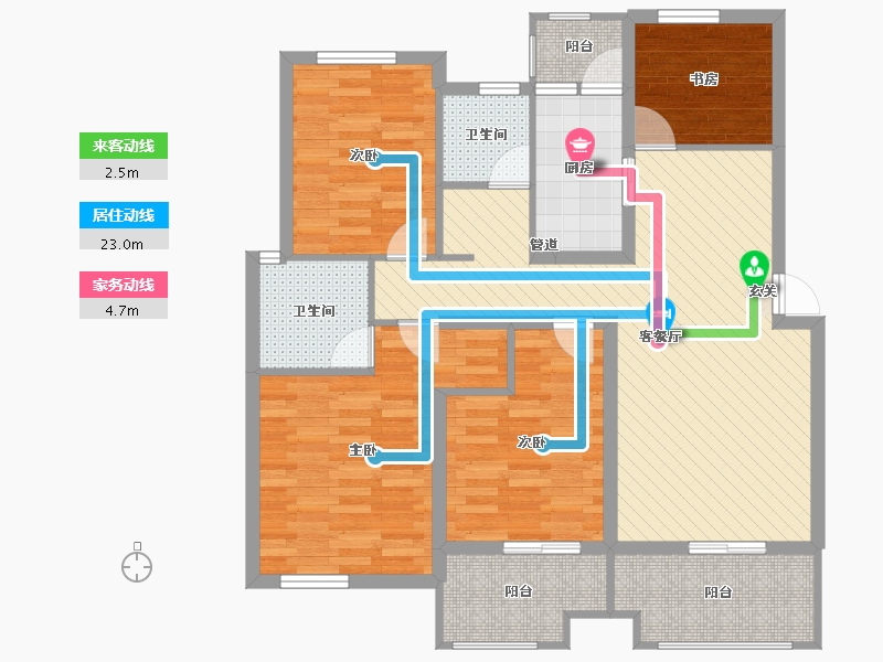 浙江省-衢州市-开化星月湾-100.65-户型库-动静线