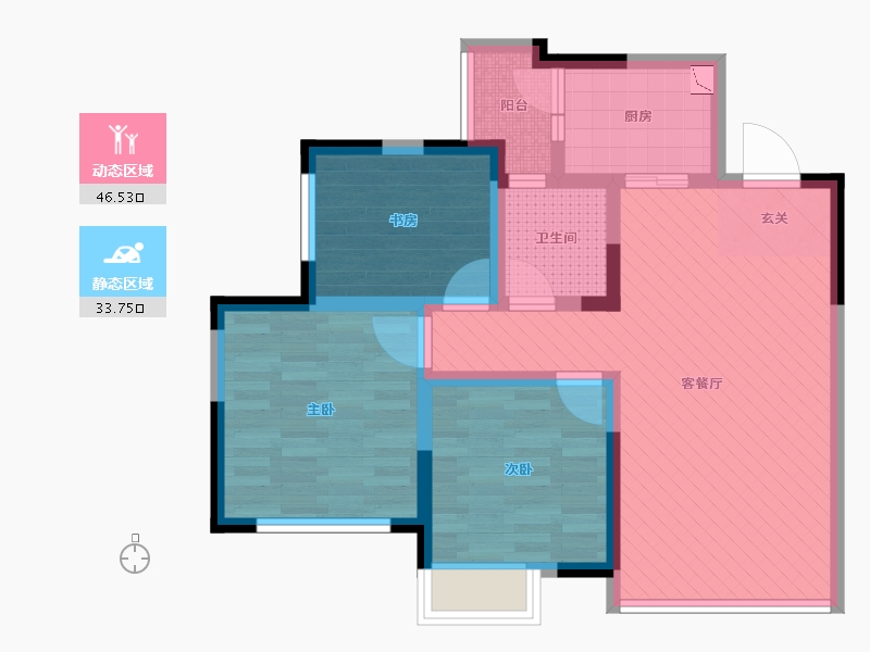 四川省-资阳市-佳家鼎晟泓府-69.27-户型库-动静分区